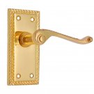 ""Shelah"" Brass Door Handle with Plate - Polish Lacquered