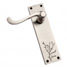 ""Shemiramoth"" Decoative Brass Door Handle with Plate - Antique Brushed Nickel