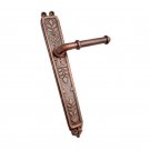 ""Upharsin"" Antique Brass Door Handle with Plate - Antique Copper