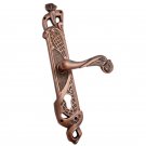 ""Zamzummims"" Antique Brass Door Handle with Plate - Antique Copper