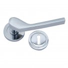 ""Amos"" Brass Handle with Rose - Polished Chrome