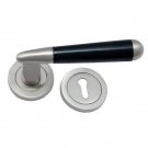 ""Haggai"" Brass Handle with Rose - Satin Nickel