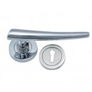 ""Isaiah"" Brass Handle with Rose - Polished Chrome