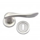 ""Jeremiah"" Brass Handle with Rose - Satin Nickel