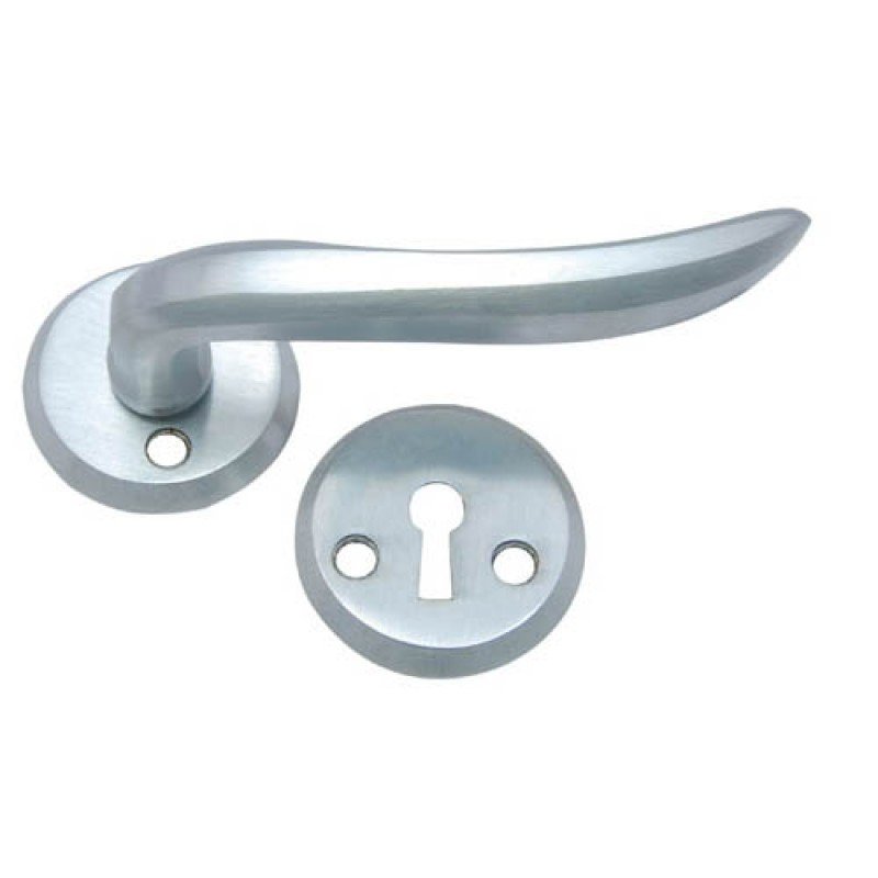 ""Job"" Brass Handle with Rose - Matt Chrome