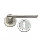 ""Jonah"" Brass Handle with Rose -  Satin Nickel