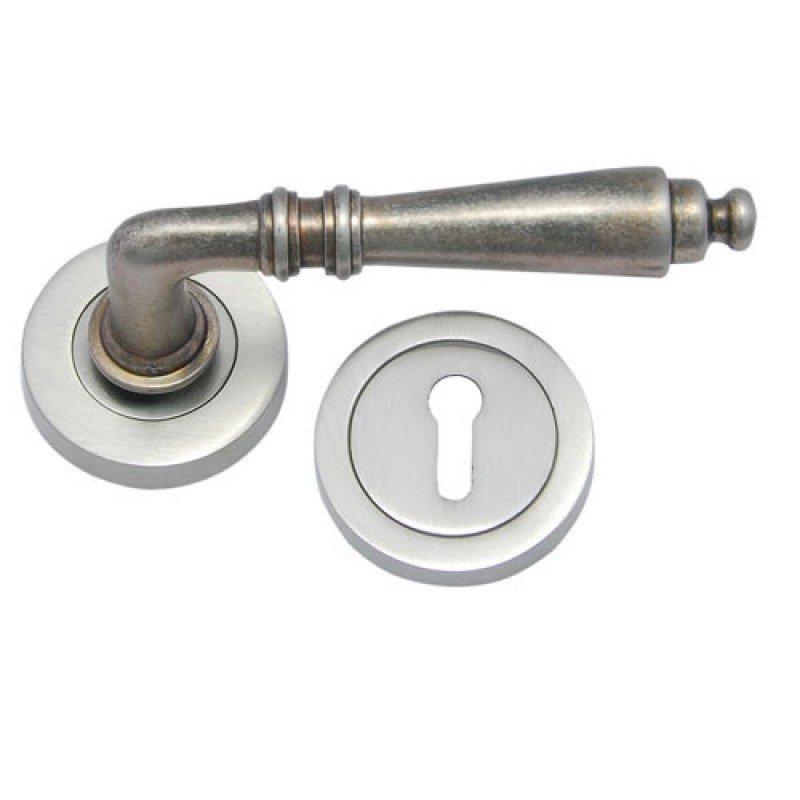 ""Lamentations"" Brass Handle with Rose - Distressed Satin