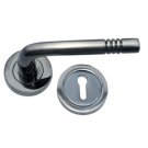 ""Psalm"" Brass Handle with Rose - Black Nickel & Satin on top