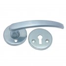 ""Romans"" Brass Handle with Rose - Matt Chrome