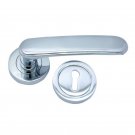 ""Samuel"" Brass Handle with Rose - Polished Chrome