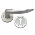 ""Thessalonians"" Brass Handle with Rose - Satin Nickel