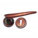 ""Zechariah"" Brass Handle with Rose - Antique Copper