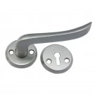 ""Zephaniah"" Brass Handle with Rose - Satin Nickel