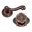 ""Exodus"" Decorative Brass Handle Set with Knob - Antique Copper
