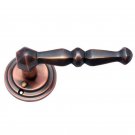 ""Kings"" Decorative Brass Handle with Rose - Antique Copper