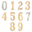 8"" Brass Numerals (0-9) - Polish Lacquered and Satin Nickel