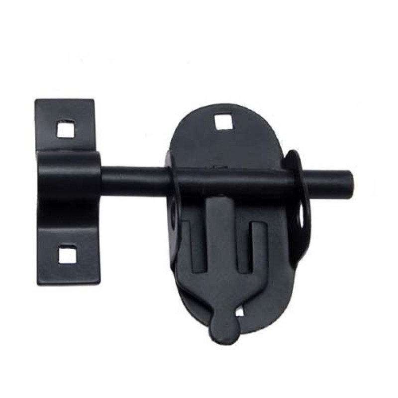 4.25"" Iron Door Bolt - Black Powdercoated