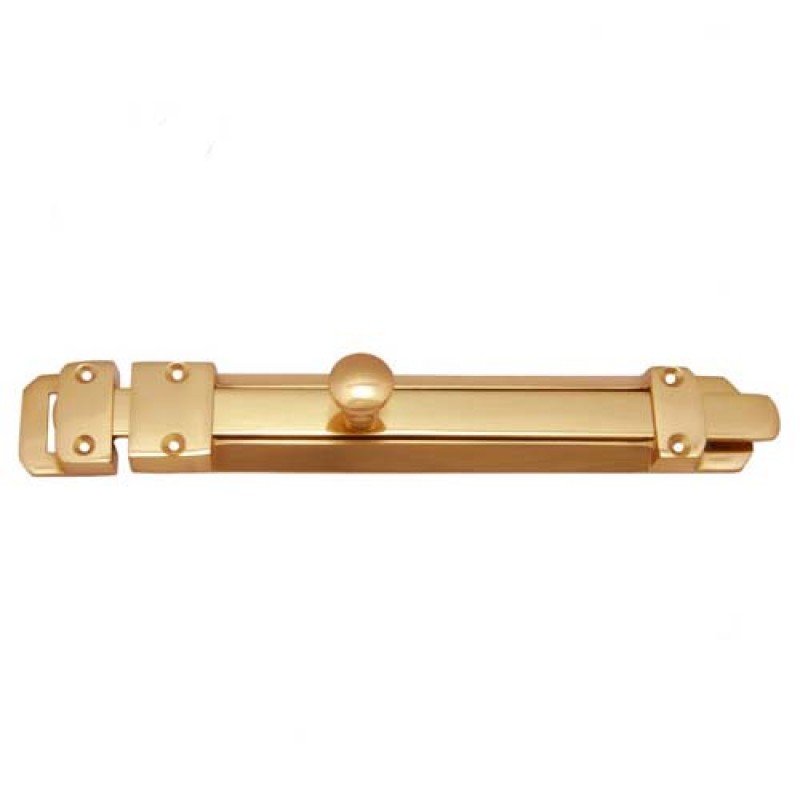 10"" Brass Tower Bolt - Polish Lacquered