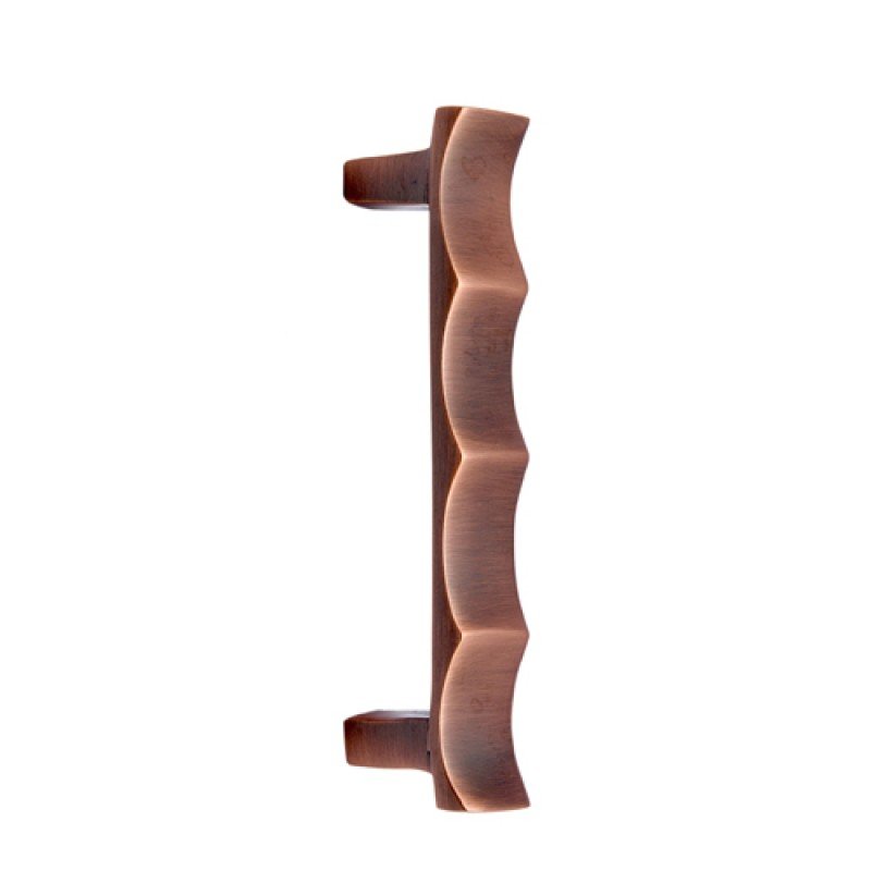 118mm ""Haahashtari"" Brass Door Pull - Antique Copper
