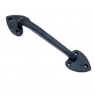 ""Abarim"" Black Antique Iron Door Pull - Black Powdercoated