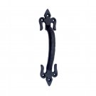""Abda"" Black Antique Iron Door Pull -  Black Powdercoated