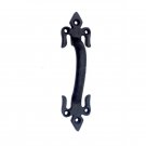 ""Abdi"" Black Antique Iron Door Pull -  Black Powdercoated