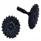 ""Gamaliel"" Iron Door Pull Knob -  Black Powdercoated