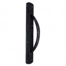 ""Luhith"" Black Antique Iron Door Pull with Plate -  Black Powdercoated