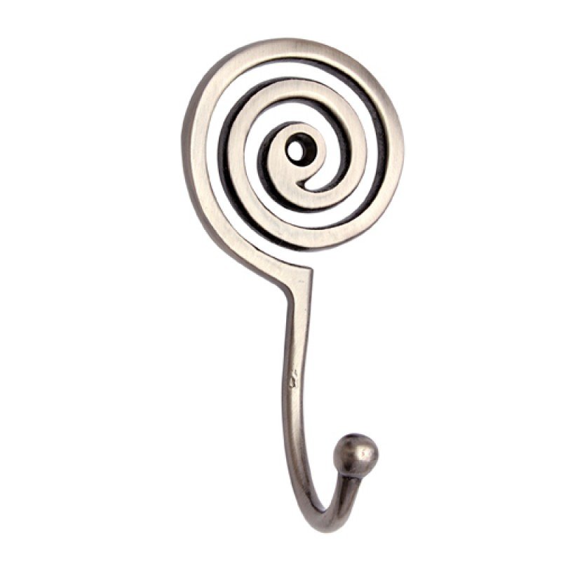 ""Iconium"" Brass Hat & Coat Hook - Antique Brushed Nickel
