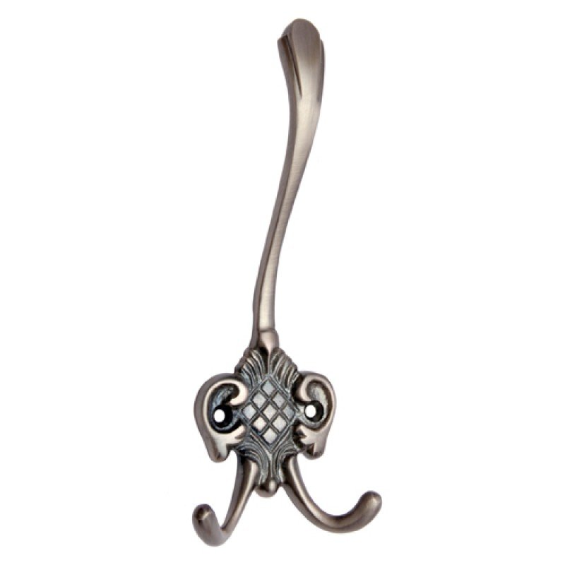""Lasea"" Brass Hat & Coat Hook - Antique Brushed Nickel
