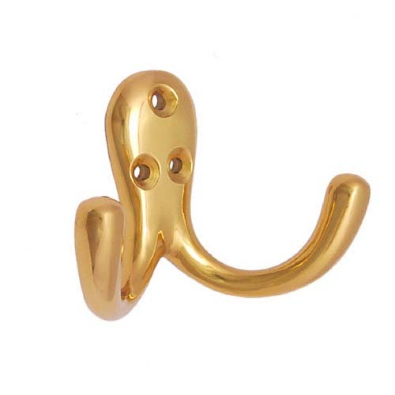 ""Priscilla"" Brass Hat & Coat Hook - Polish Lacquered