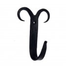 ""Acsah"" Black Antique Iron Hat & Coat Hook -  Black Powdercoated