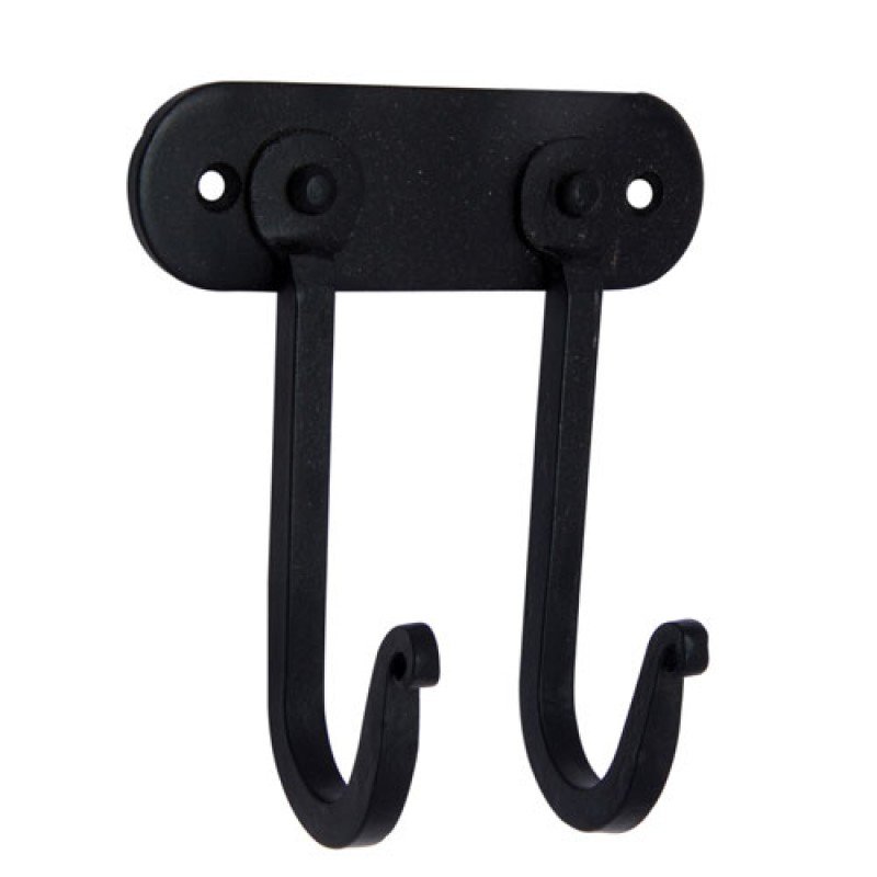 ""Deborah"" Black Antique Iron Hat & Coat Hook - Black Powdercoated