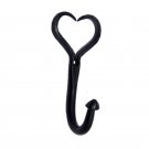 ""Nathan"" Black Antique Iron Hat & Coat Hook -  Black Powdercoated