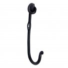 ""Ruel"" Black Antique Iron Hat & Coat Hook - Black Powdercoated