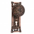 ""Diana"" Brass Door Knob with Plate -  Antique Copper