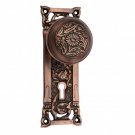 ""Eglaim"" Brass Door Knob with Plate - Antique Copper