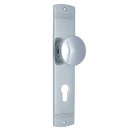 ""Ethan"" Brass Door Knob with Plate - Polished Chrome