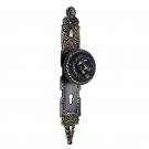 ""Ishi"" Antique Brass Door Knob with Plate -  Antique Brass
