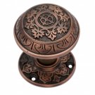 ""Abdeel"" Decorative Brass Door Knob with Rose -  Antique Copper
