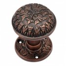 ""Dabbasheth"" Decorative Brass Door Knob with Rose - Antique Copper