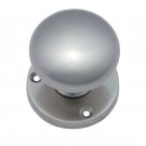""Dan"" Brass Door Knob with Rose - Satin Nickel