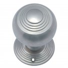 ""Dinah"" Brass Door Knob with Rose -  Satin Nickel