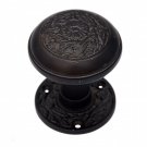 ""Eden"" Silicon Bronze Door Knob with Rose - Distressed Silicon Bronze Medium Patina