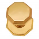 ""Emmanuel"" Brass Door Knob with Rose -  Polish Lacquered
