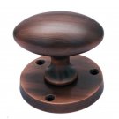 ""Festus"" Brass Door Knob with Rose - Antique Copper