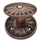 ""Habazinaiah"" Brass Door Knob with Rose -  Antique Copper