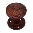 ""Kabmiel"" Silicon Bronze Door Knob with Rose - Distressed Silicon Bronze Rust Patina
