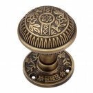 ""Kitron"" Antique Brass Door Knob with Rose -  Antique Brass