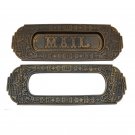 ""Mail"" Antique Brass Letter Plate - Antique Brass